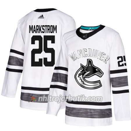 Män Ishockey Vancouver Canucks tröja Jacob Markstrom 25 Vit 2019 All-Star Adidas Authentic